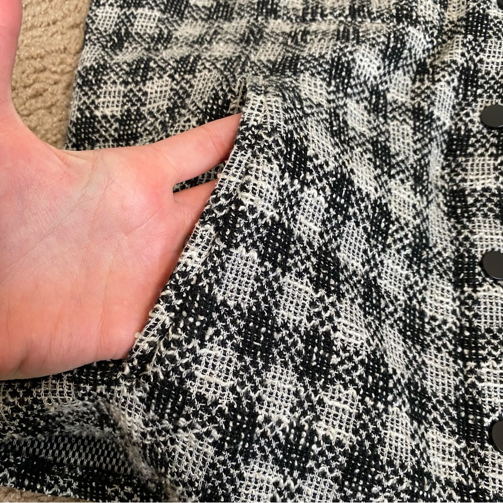 Mango Check Button Down Shacket Size Small - image 5